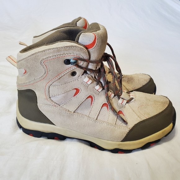 Lands' End Shoes - WOMENS Lands End Hiking Snow Trekker Waterproof Suede Boots Brown Orange Cushion